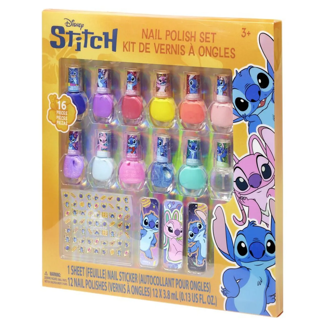 Set beauté enfant vernis nail art et 16 accessoires licences 29,5x29,5cm
