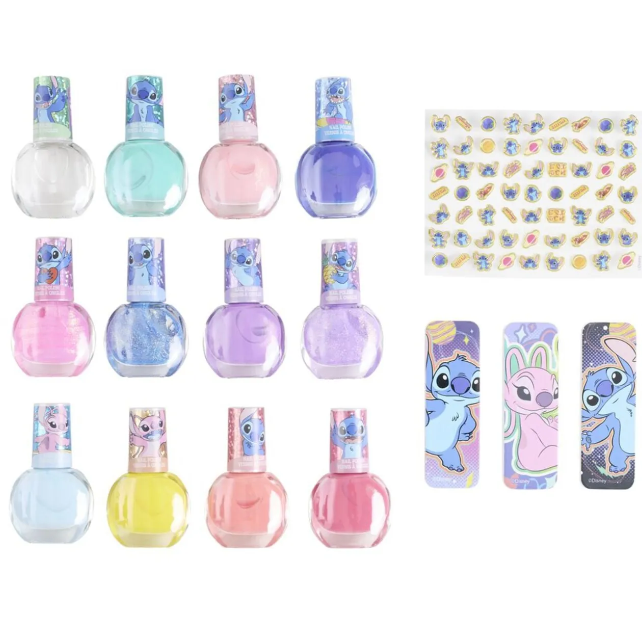 Set beauté enfant vernis nail art et 16 accessoires licences 29,5x29,5cm