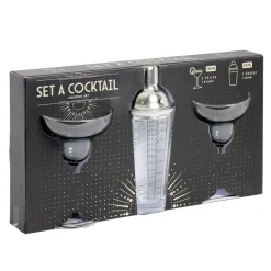 Set à cocktail 2 verres à pied 270ml margarita et 1 shaker 420ml < Gifi Hot