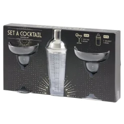 Set à cocktail 2 verres à pied 270ml margarita et 1 shaker 420ml < Gifi Hot