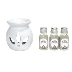 Set de brûleur et 3 huiles essentielles - 4 parfums
