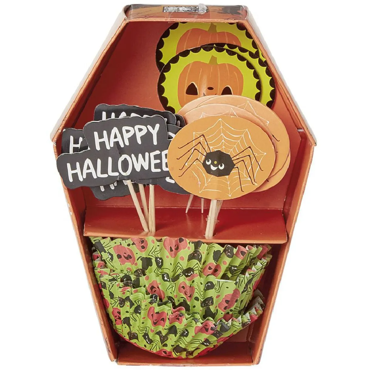 Set de caissettes à muffin + piques décor Halloween - 24 pièces < Gifi