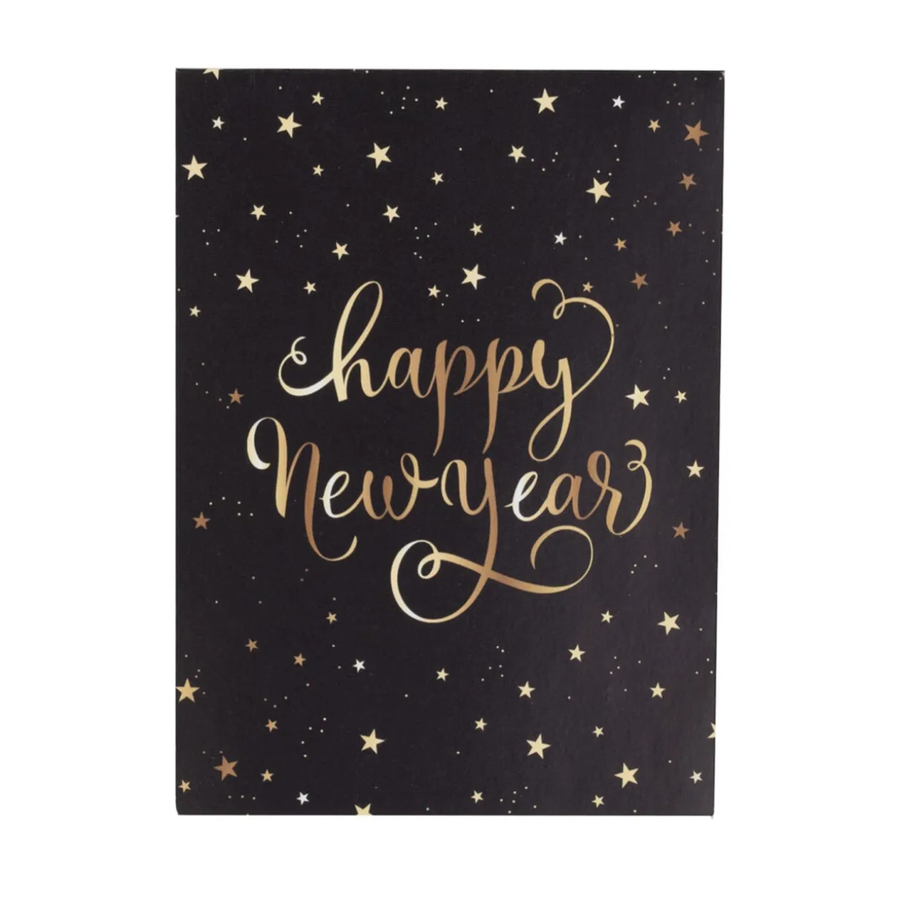 Set de marque place x8 et menu en papier noir Happy New Year L11xH30,4cm
