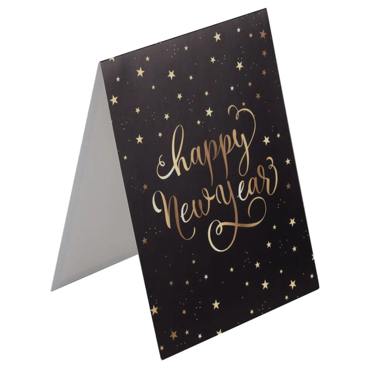Set de marque place x8 et menu en papier noir Happy New Year L11xH30,4cm