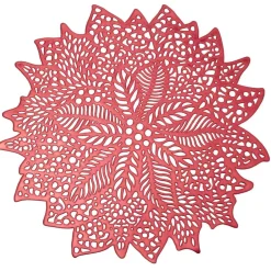 Set de table ajouré motif végétal Noël PVC Ø40 cm rouge < Gifi Clearance