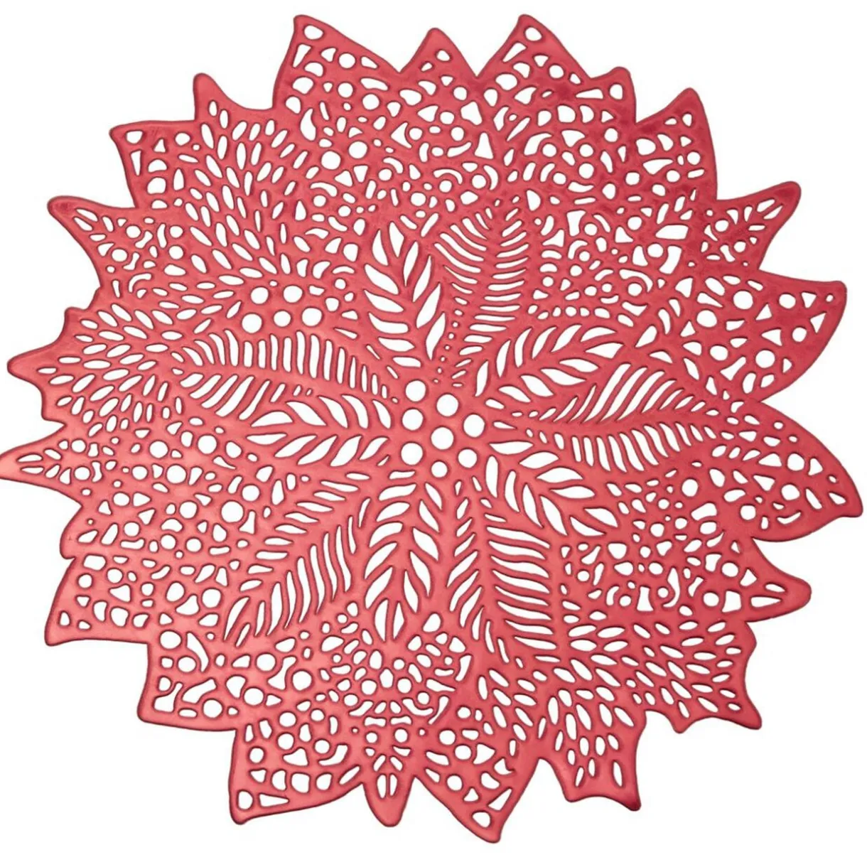 Set de table ajouré motif végétal Noël PVC Ø40 cm rouge < Gifi Clearance