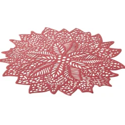 Set de table ajouré motif végétal Noël PVC Ø40 cm rouge < Gifi Clearance