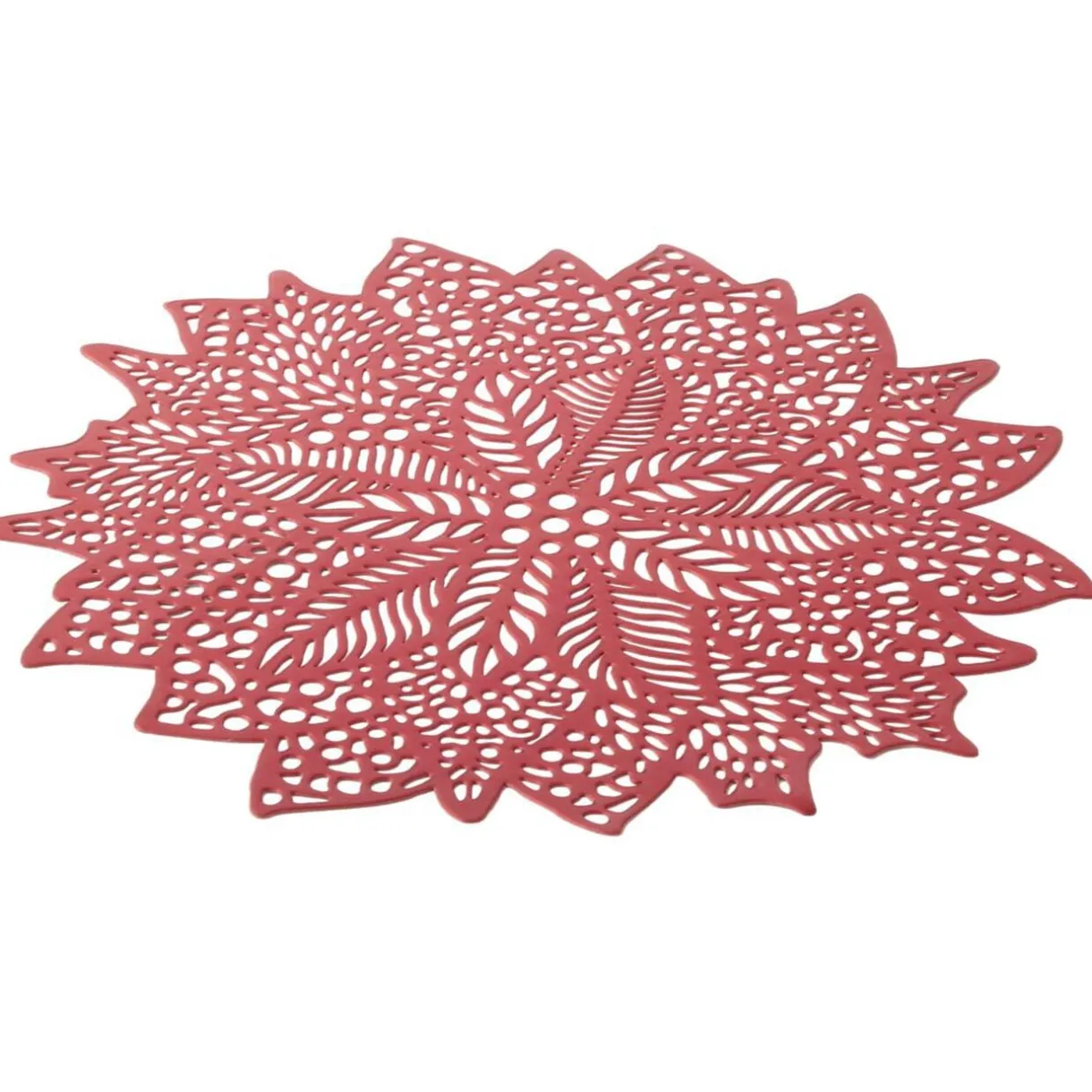 Set de table ajouré motif végétal Noël PVC Ø40 cm rouge < Gifi Clearance