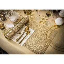 Set de table déco design ajouré doré 30x45cm x2