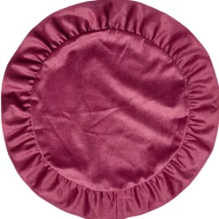 Set de table en velours bord volanté Ø38 cm rouge