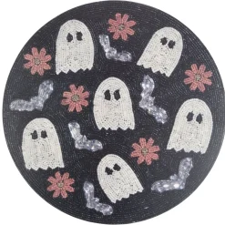 Set de table Halloween rond motif fantômes noir Ø38cm