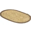 Set de table ovale jute naturel et bord marron 30x45cm