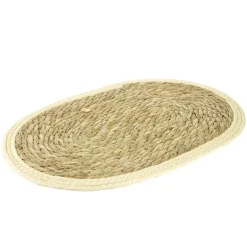 Set de table ovale jute naturel et bord beige 30x45cm < Gifi Hot