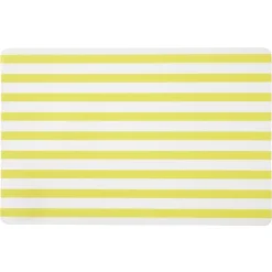 Set de table rectangulaire bayadère jaune et blanc 28,5x43,5cm