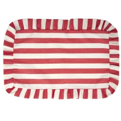 Set de table rectangulaire bord à volant motif rayure polycoton 30x45cm (3 modèles) < Gifi