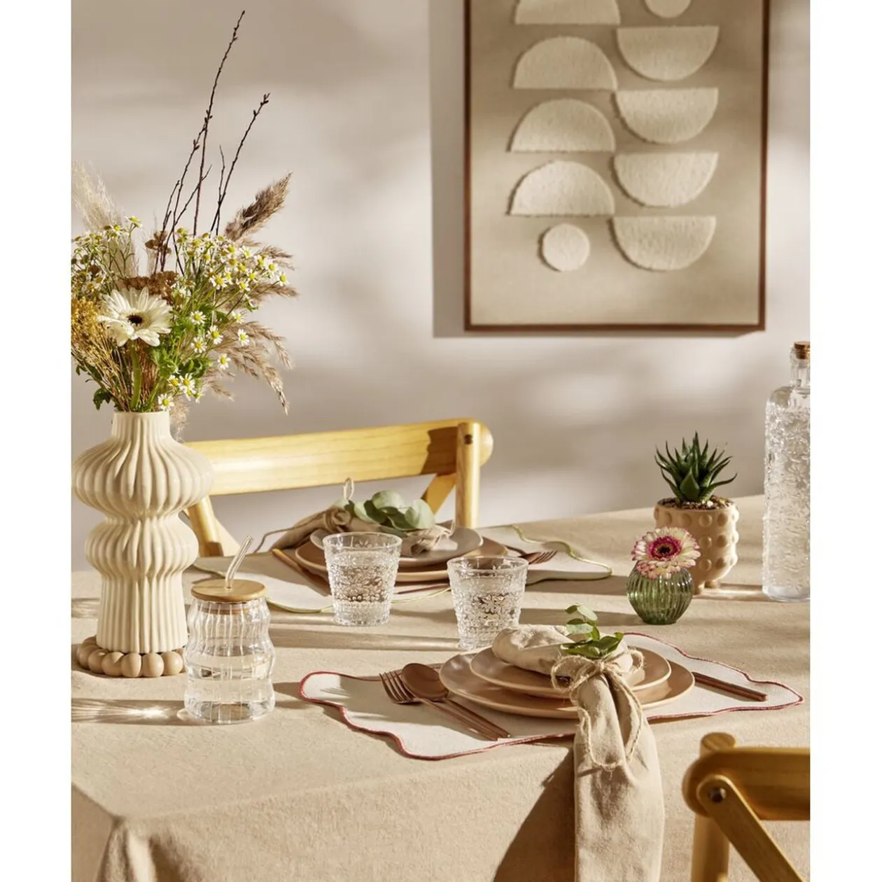 Set de table rectangulaire bord vague polyester 30x45cm (2 modèles)