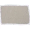 Set de table rectangulaire coton taupe et bord dentelle < Gifi Best
