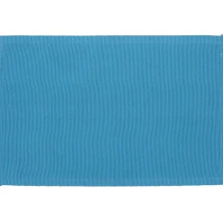 Set de table rectangulaire en coton uni bleu
