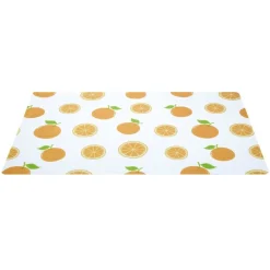 Set de table rectangulaire plastique blanc motif orange 30x40cm < Gifi New