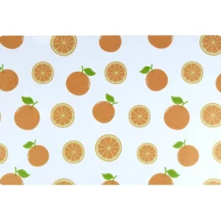 Set de table rectangulaire plastique blanc motif orange 30x40cm < Gifi New