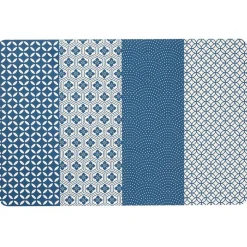 Set de table rectangulaire plastique graphique bleu et blanc < Gifi Online