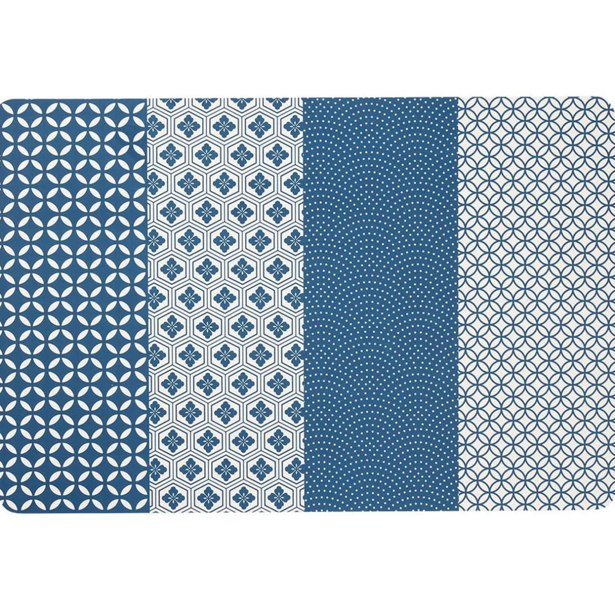 Set de table rectangulaire plastique graphique bleu et blanc < Gifi Online