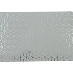 Set de table rectangulaire plastique imprimé géométrique gris argenté