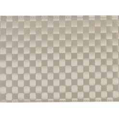 Set de table rectangulaire plastique effet tressé uni gris