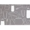 Set de table rectangulaire plastique gris et blanc cuisine
