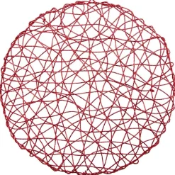 Set de table rond ajouré filaments Ø38 cm rouge