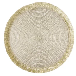 Set de table rond Ø38cm polyester jaune