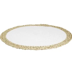Set de table rond coton et paille tressé Ø38cm (2 modèles)