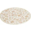 Set de table rond coton motif feuille automne jaune Ø35cm