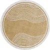 Set de table rond en jute naturel et blanc motif soleil ou vague Ø38cm < Gifi New