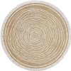 Set de table rond en jute naturel et blanc motif spirale ou pois Ø38cm