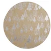 Set de table rond en jute naturel motifs sapins argentés Ø38cm < Gifi Clearance
