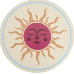 Set de table rond Indie plastique motif soleil rouge et bleu Ø35cm < Gifi Best