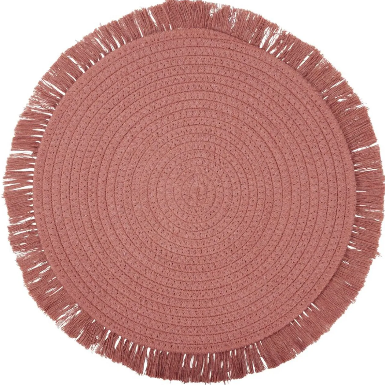 Set de table rond polycoton et frange Ø42cm (3 modèles)