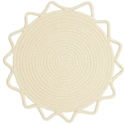 Set de table rond soleil effet tressé Ø35cm (2 modèles)