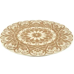 Set de table rond style oriental motif rosace beige Ø37cm