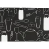 Set de table Ustensiles de cuisine noir et blanc