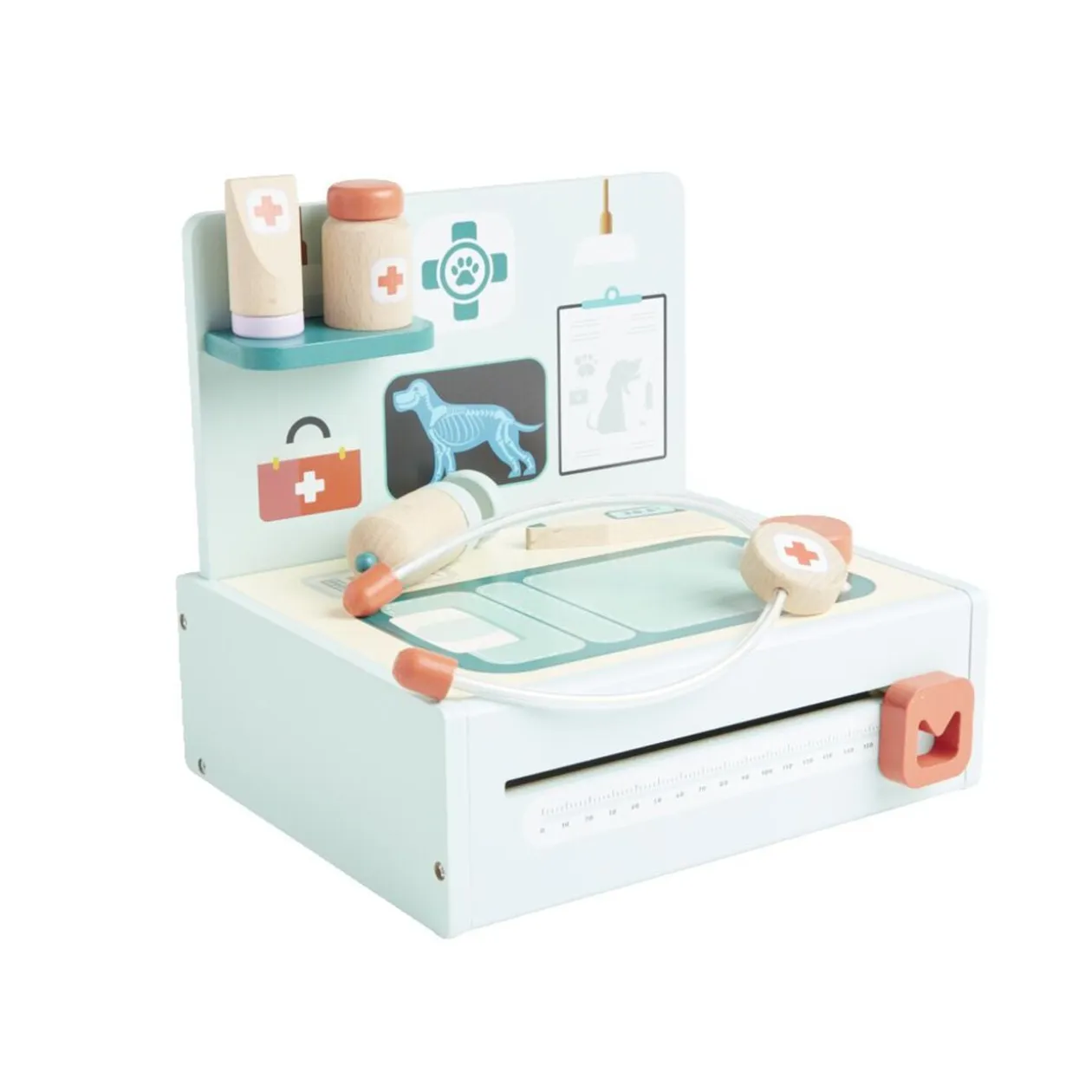 Set docteur en bois avec accessoires L30cm