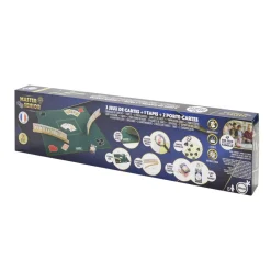 Set jeu de cartes avec 1 tapis 76x76cm 2 porte-cartes en bois et 3 jeux de cartes < Gifi Sale