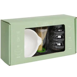 Set à matcha bol verre fouet paille 4 pièces