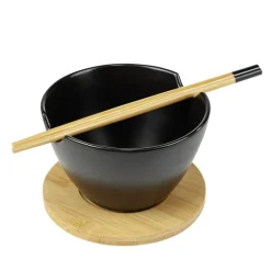 Set nouilles chinoises 1 bol 480ml avec 1 paire de baguettes et support bambou < Gifi Sale