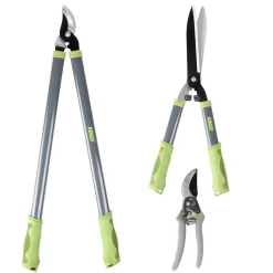 Set outils de coupe et taille jardin x3 métal plastique gris et vert < Gifi Discount