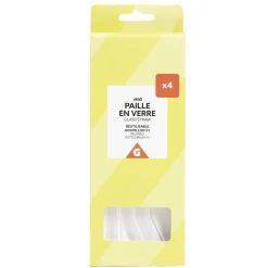 Set 4 pailles en verre avec écouvillon