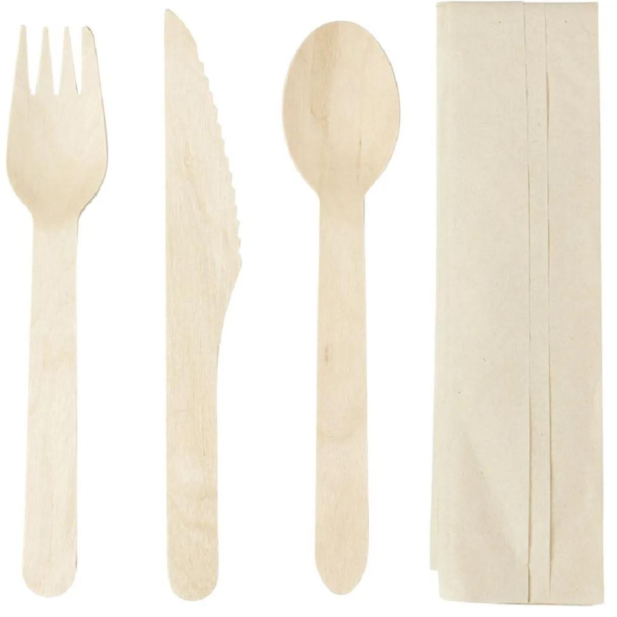 Set pique nique couverts en bois et serviette en papier 20 pièces < Gifi Clearance