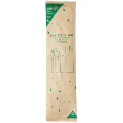 Set pique nique couverts en bois et serviette en papier 20 pièces < Gifi Clearance