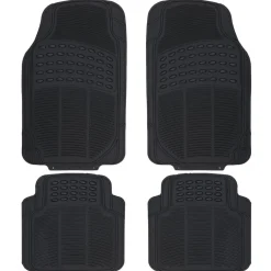 Set tapis de voiture x4 avant 43x70cm et arrière 42,5x43cm PVC noir < Gifi Discount